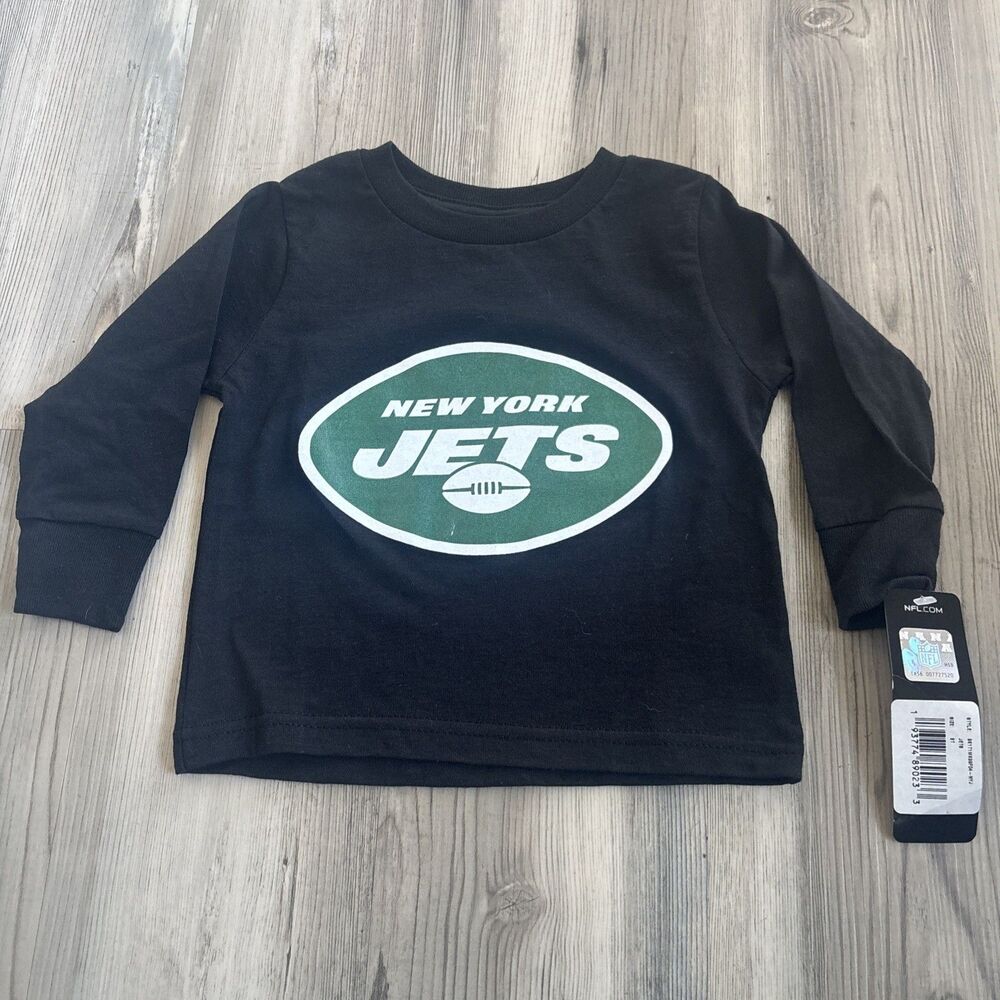 NWT NY Jets Black Long Sleeved T Shirt Toddler Size 2